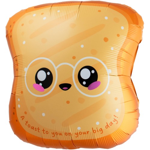 Fóliový balonek toast Kawaii Party – 60 × 60 cm