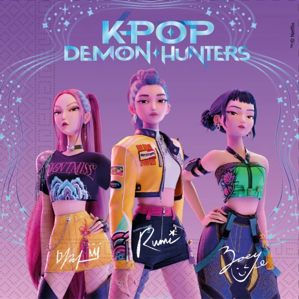 Papírové ubrousky K-POP Demon Hunters - Lovkyně démonů 33 × 33 cm, 20 ks