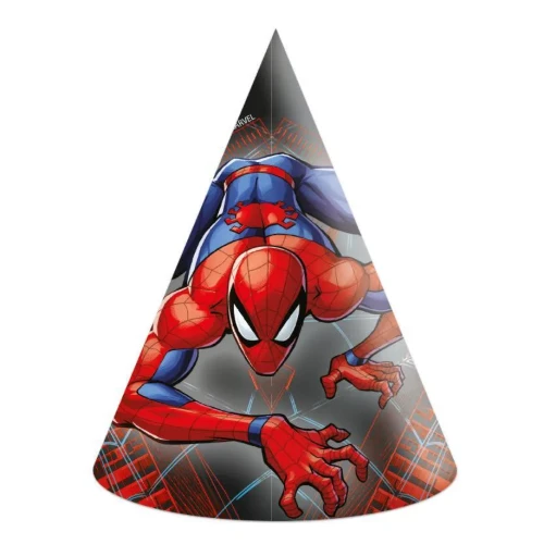 Párty čepičky Spiderman World of Webs 16 × 12 cm, 6 ks