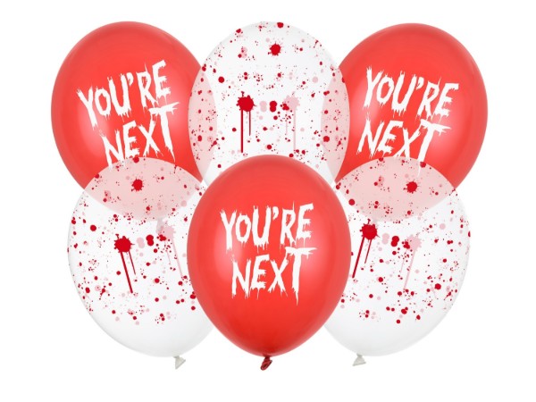 Latexové balonky You're Next krvavý mix 30 cm, 6 ks