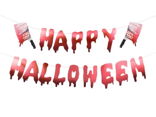 Papírová girlanda Happy Halloween se sekáčky 120 cm