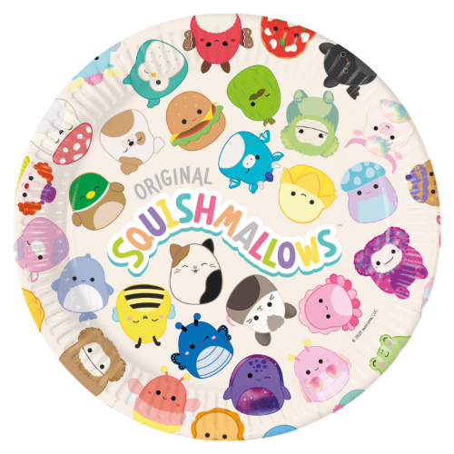 Levně Papírové talíře Squishmallows 23 cm, 8 ks