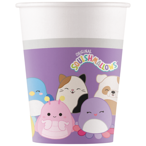 Levně Papírové kelímky Squishmallows 200 ml, 8 ks