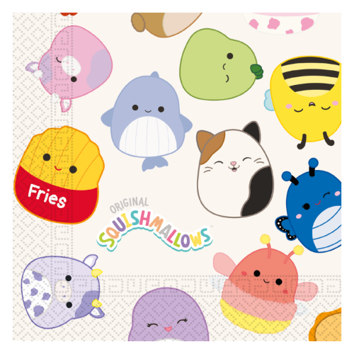 Levně Papírové ubrousky Squishmallows 33 × 33 cm, 20 ks