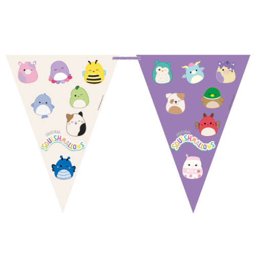 Levně Vlaječková girlanda Squishmallows, 9 vlaječek