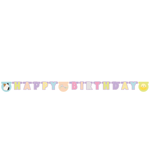 Levně Narozeninová girlanda Happy Birthday Squishmallows