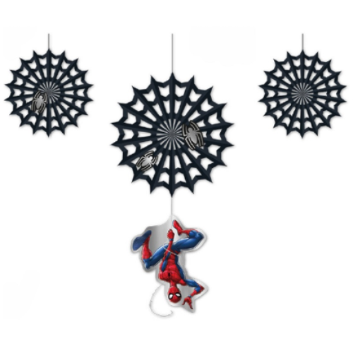 Levně Závěsná dekorace Spiderman World of Webs, 4 ks