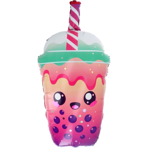 Levně Fóliový balonek Bubble Tea Kawaii 38 x 76 cm