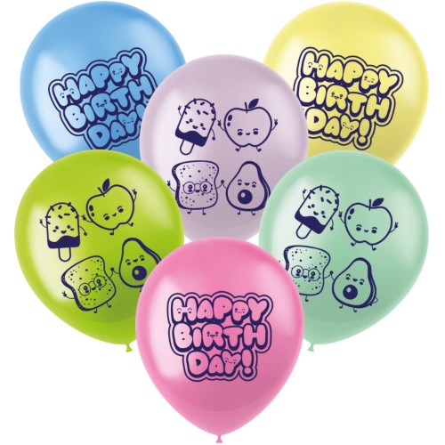 Levně Balonky Kawaii Party Happy Birthday – 33 cm, 6 ks