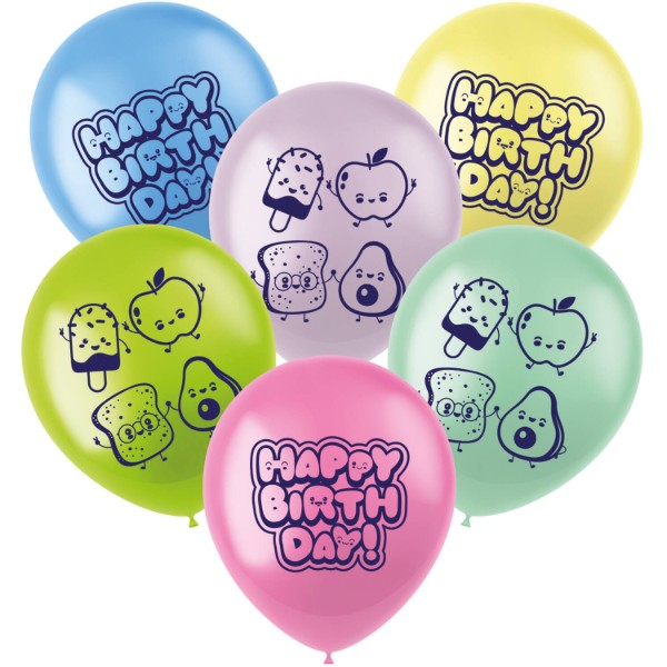 Balonky Kawaii Party Happy Birthday – 33 cm, 6 ks