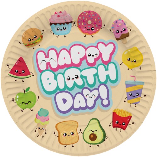 Levně Papírové talíře Kawaii Party 23 cm, 8 ks