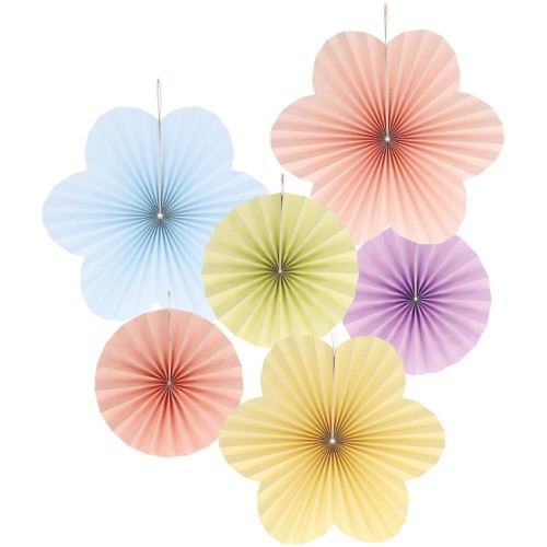 Levně Závěsné papírové rozety Dreamy Pastels, 6 ks