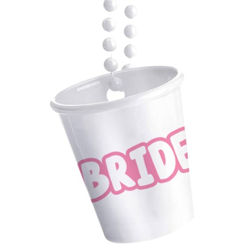 Levně Panák na krk Bride She Said Yaasss bílý
