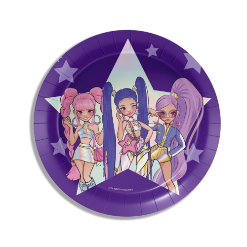 Levně Papírové talířky K-Pop Idol 18 cm, 8 ks