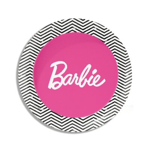 Levně Papírové talíře Vintage Barbie 23 cm, 8 ks
