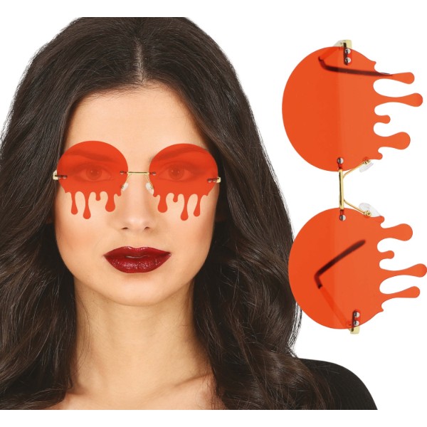 Brýle krvavé kapky Halloween červené