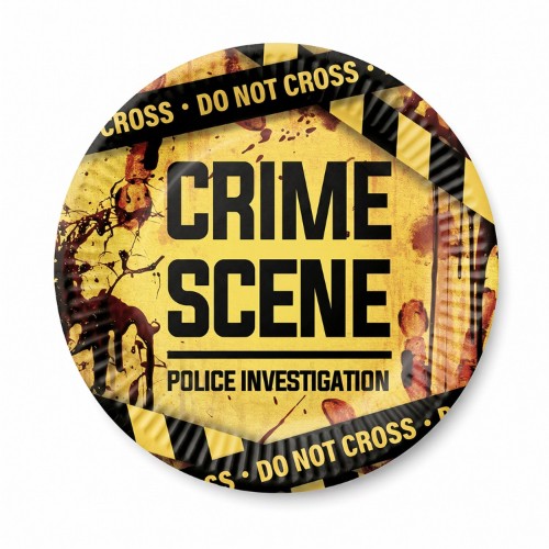 Papírové talíře Crime Scene 23 cm, 6 ks