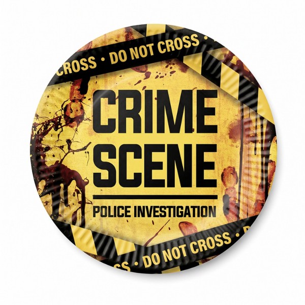 Papírové talíře Crime Scene 23 cm, 6 ks