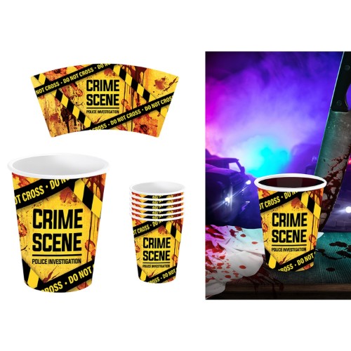 Papírové kelímky Crime Scene 240 ml, 6 ks