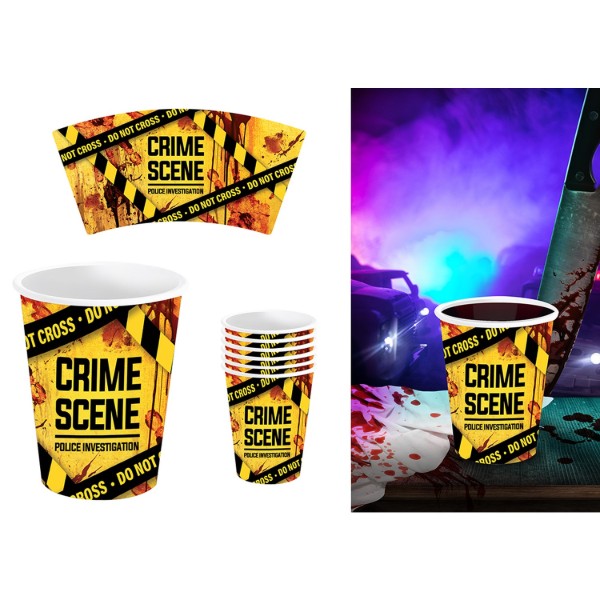 Papírové kelímky Crime Scene 240 ml, 6 ks