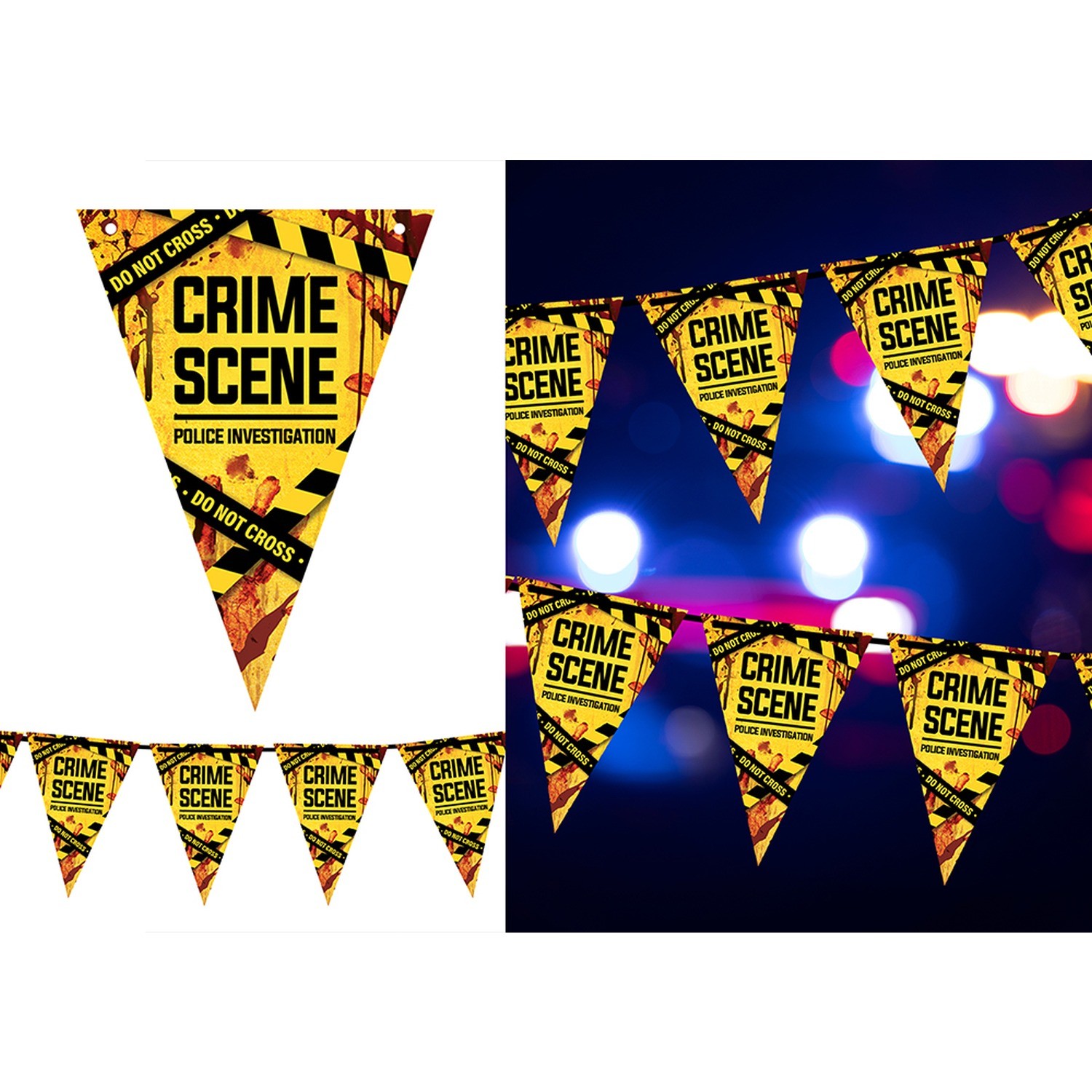 Levně Vlaječková girlanda Crime Scene 300 cm