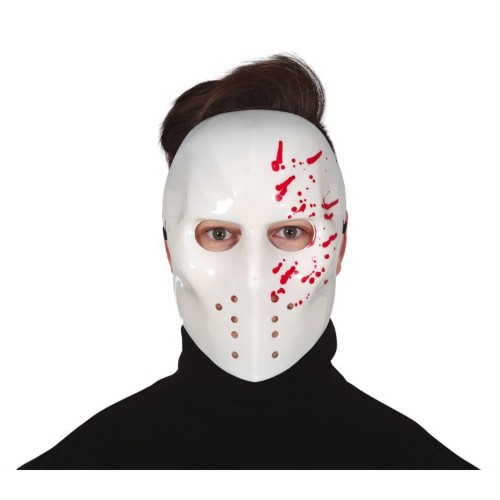 Krvavá hokejová maska bílá