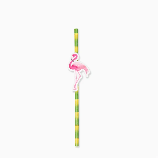 Papírová brčka Plameňák 20 cm, 8 ks