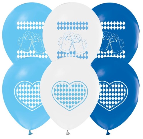 Levně Latexové balónky Oktoberfest Bavaria s potiskem 30 cm, 8 ks