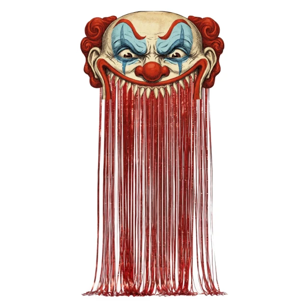 Dveřní dekorace Halloween Freak Show – Klaun, 89 × 145 cm
