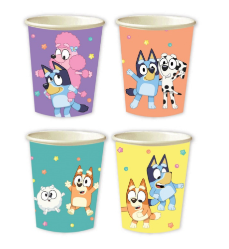 Papírové kelímky Bluey Hooray – 266 ml, 8 ks