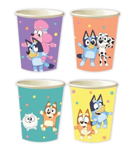 Papírové kelímky Bluey Hooray – 266 ml, 8 ks