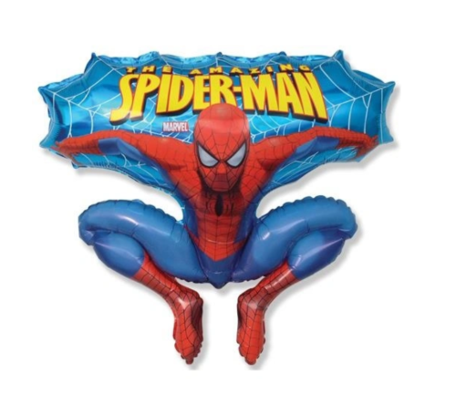 Foliový balonek Jumping Spiderman modrý 81 cm
