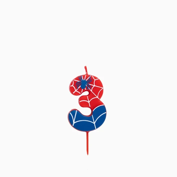 Dortová svíčka číslo 3 Spider – 6 cm