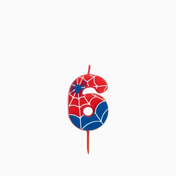 Dortová svíčka číslo 6 Spider – 6 cm