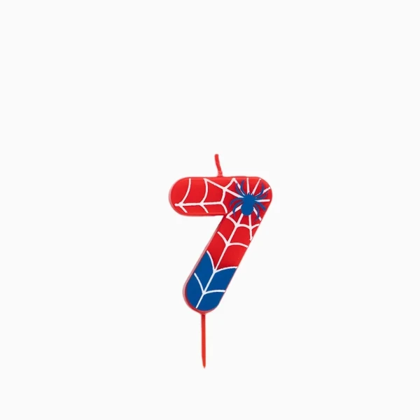 Dortová svíčka číslo 7 Spider – 6 cm