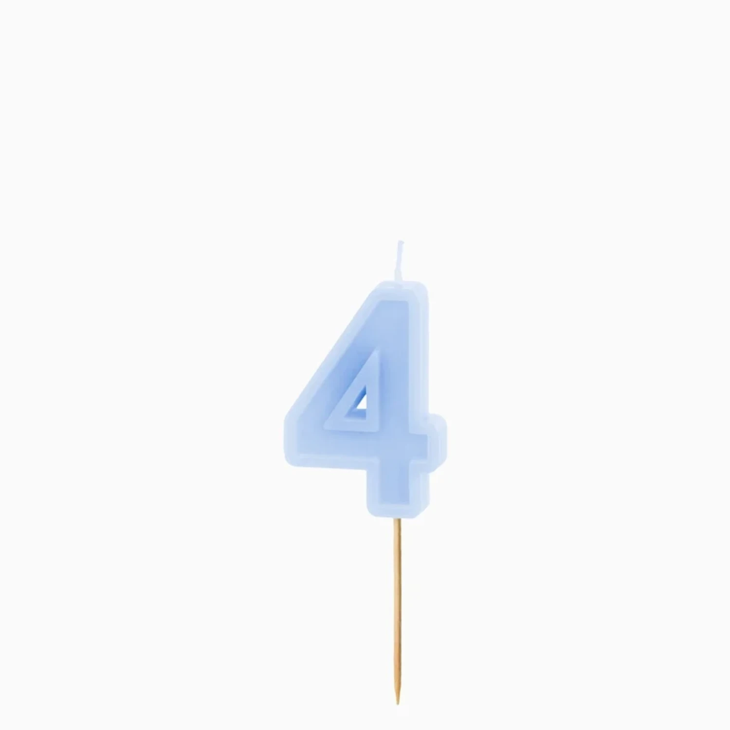 Levně Dortová svíčka číslo 4 – pastelově modrá, 6 cm