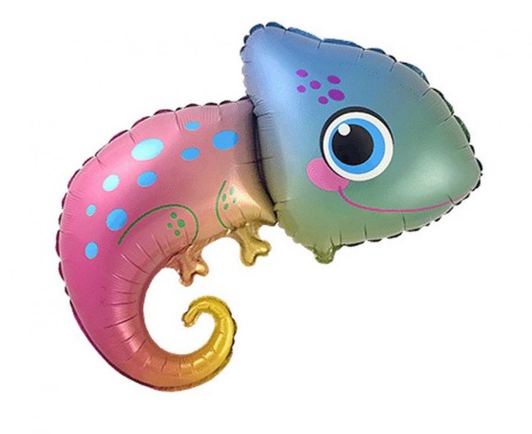 Fóliový balónek Barevný chameleon – 75 × 64 cm