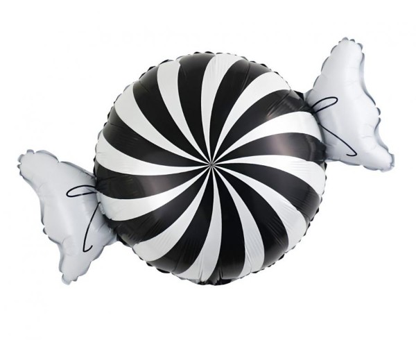 Fóliový balónek Bonbon – černobílý, 50 × 34 cm