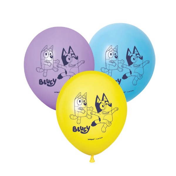 Latexové balónky Bluey – mix barev, 30 cm, 6 ks