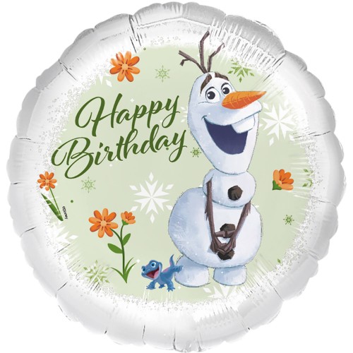Fóliový balonek Frozen Olaf a Bruni Happy Birthday – 45 cm