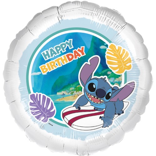 Fóliový balonek Stitch Surfer Happy Birthday – 45 cm