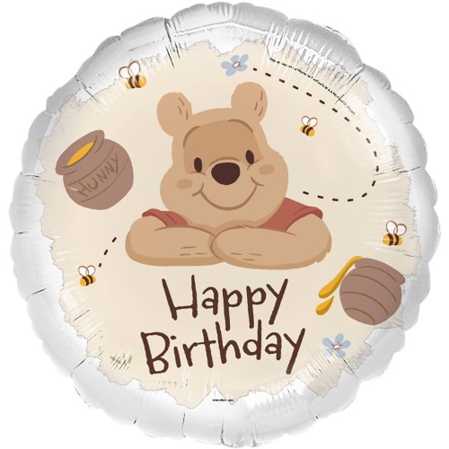 Fóliový balonek Medvídek Pú Happy Birthday – 45 cm