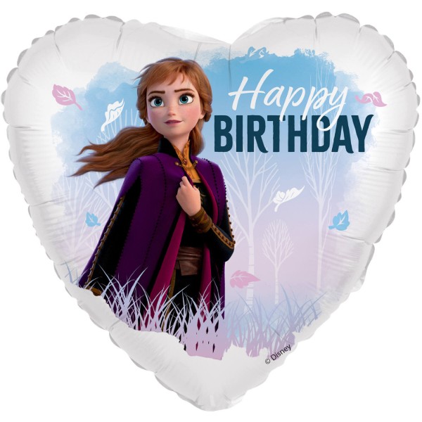 Fóliový balonek srdce Frozen Anna Happy Birthday – 45 cm