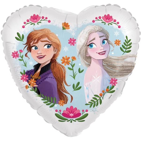 Fóliový balonek srdce Frozen Anna a Elsa – 45 cm