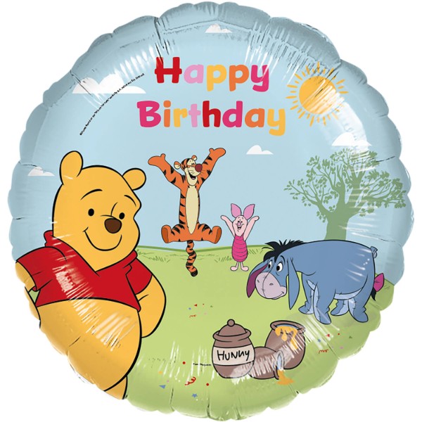 Fóliový balonek Medvídek Pú Happy Birthday – 45 cm