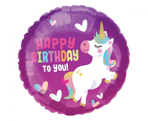 Fóliový balónek Jednorožec Happy Birthday – 45 cm