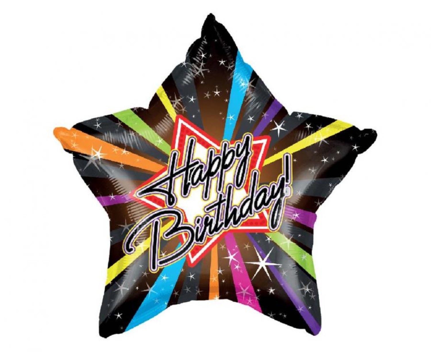 Levně Fóliový balónek Hvězda Happy Birthday – 44 cm
