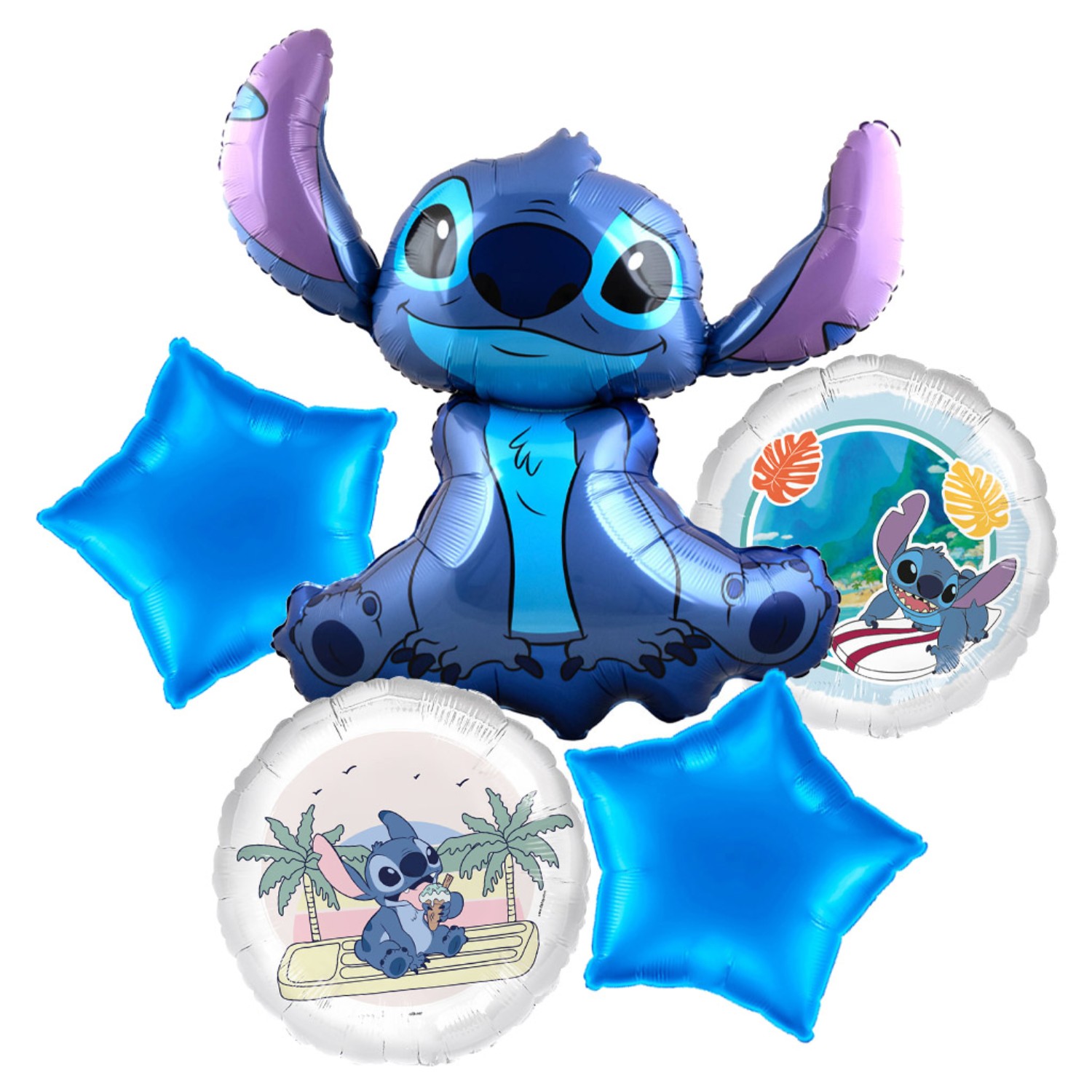 Levně Sada fóliových balónků Stitch – 5 ks