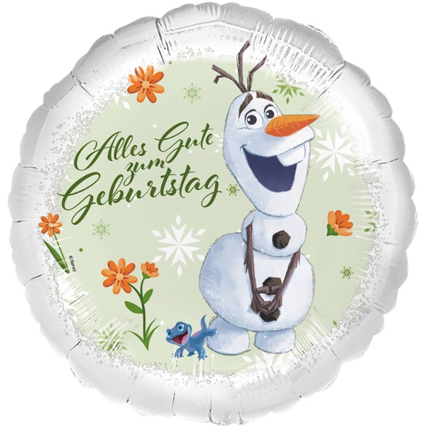 Fóliový balonek Frozen Olaf a Bruni Alles Gute zum Geburtstag DE – 45 cm
