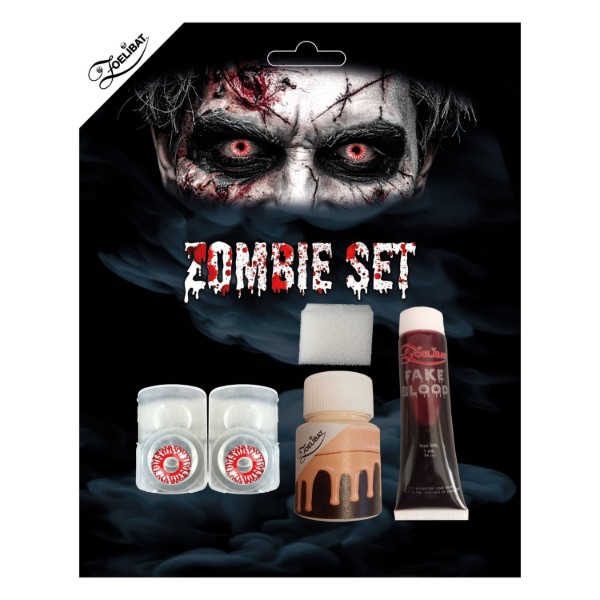 Zombie make-up set – kontaktní čočky, umělá krev a líčení